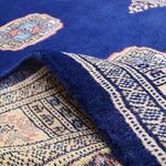 パキスタン絨毯 96x150cm 青 ブルー【手織り絨毯専門店】