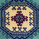 緑のパキスタン絨毯