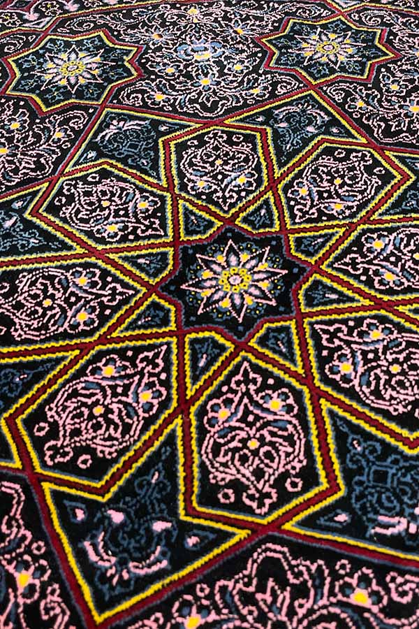 ペルシャ絨毯円形のシルク製手織り絨毯