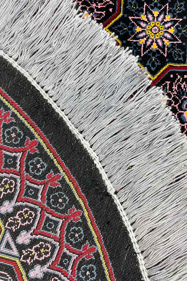 ペルシャ絨毯円形のシルク製手織り絨毯
