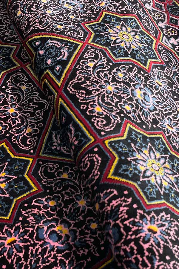 ペルシャ絨毯 円形 ブラック