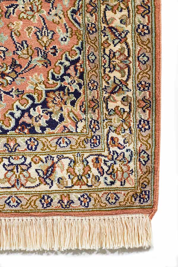 手織りカシミールシルク絨毯 - 優雅なデザイン