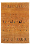 ペルシャギャッベ マンダリンオレンジ 木々と動物- 約173×249cm