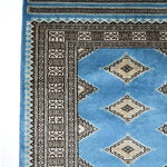 青色の廊下敷き絨毯パキスタン産