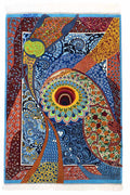 ペルシャ絨毯 クム産 べヘラム工房 シルク 約60×88cm