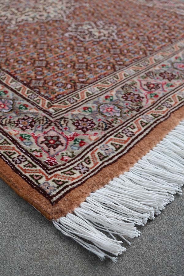 タブリーズ市手織りのペルシャ絨毯玄関マット - 高品質ウールとシルク素材