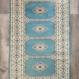 グリーンのパキスタン絨毯玄関マット