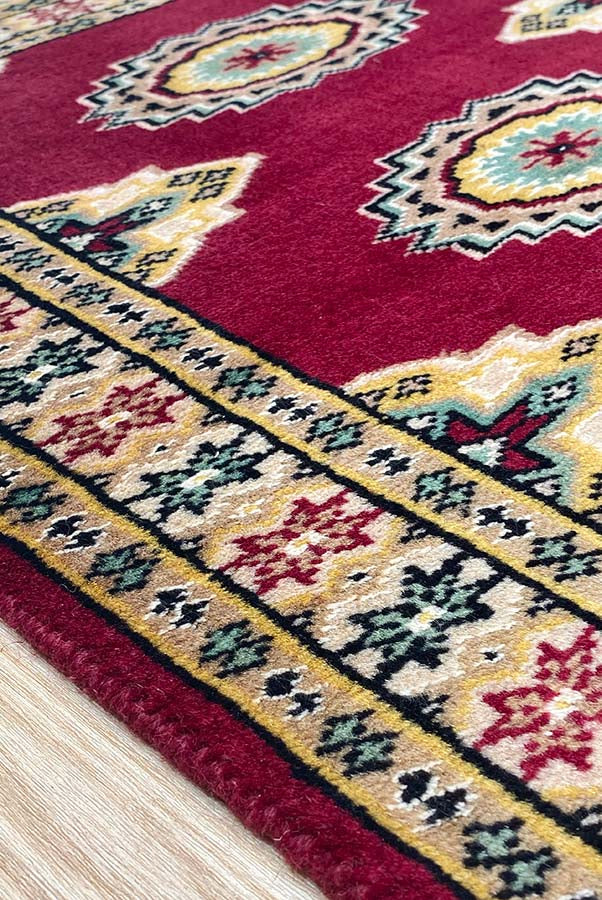 赤色パキスタン絨毯玄関マット