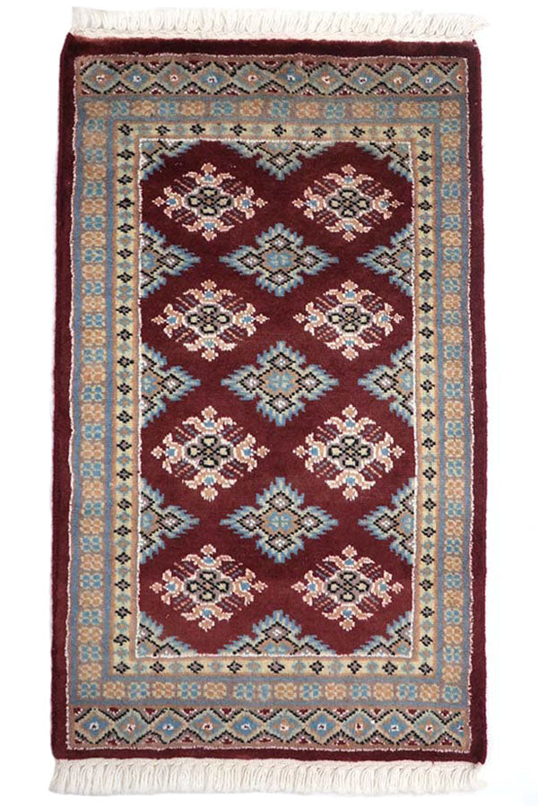 パキスタン絨毯<br> 約46cm x 79cm