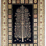 パキスタン絨毯 ダブルノット 166x240cm ネイビー
