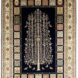 パキスタン絨毯 ダブルノット 166x240cm ネイビー