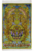 ペルシャ絨毯 クム産 エサギ工房 シルク 約80×122cm