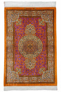 ペルシャ絨毯 クム産 ヌーリー工房 シルク 約81×121cm