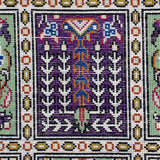 ペルシャ絨毯 クム シルク 紫