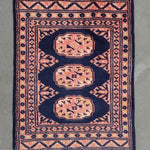 パキスタン絨毯青玄関マットサイズ