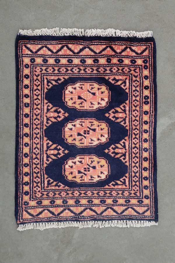 パキスタン絨毯青玄関マットサイズ
