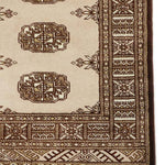 ベージュと茶色のパキスタン手織り絨毯