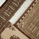 ベージュと茶色のパキスタン手織り絨毯