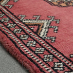 レッドの玄関マットパキスタン絨毯