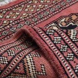 レッドの玄関マットパキスタン絨毯