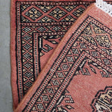 パキスタン絨毯  ピンク ミニラグ
