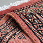 パキスタン絨毯  ピンク ミニラグ