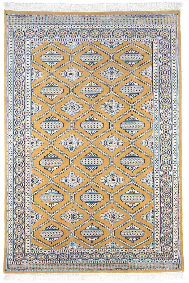 黄色のパキスタン手織り絨毯
