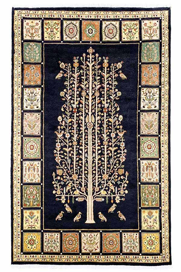 パキスタン絨毯 ダブルノット 約136cm x 203cm 手織りラグ