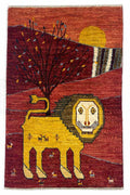 ギャッベ ライオン 約62×98cm