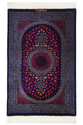 ペルシャ絨毯 クム産 ラジュワルディ工房 シルク 約52×80cm