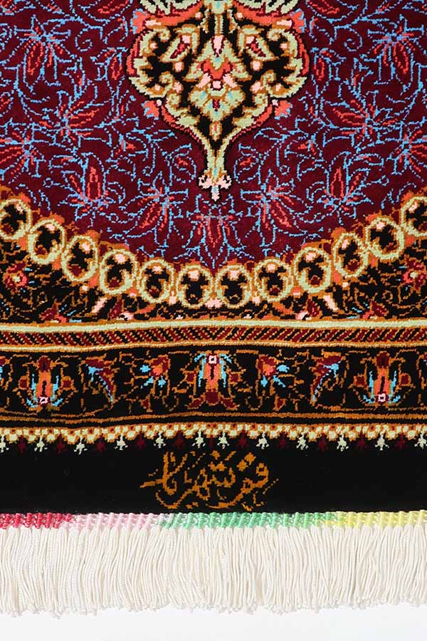 ペルシャ絨毯 クム パープル