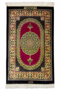 ペルシャ絨毯 クム産 シャリヤール工房 シルク 約49×76cm